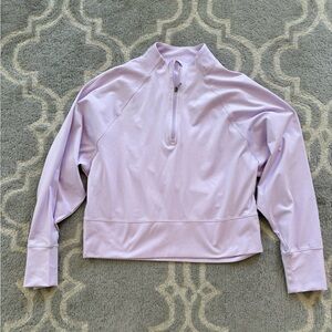 RBX Cropped Lavender Long Sleeve Top Half Zip